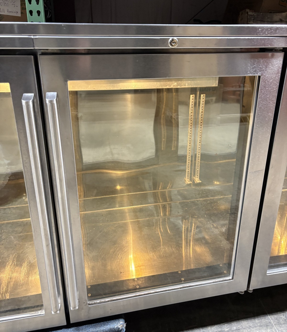 Perlick BBS108 108″ Back-Bar Refrigerator 4 Swinging Glass Doors, Stainless 120V