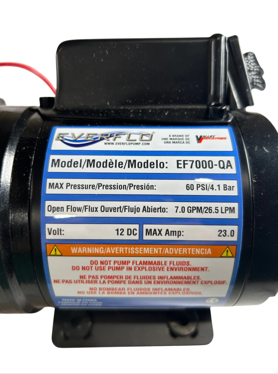 Everflo EF7000-QA 7.0 GPM 60 PSI 12V DC Diaphragm Pump New