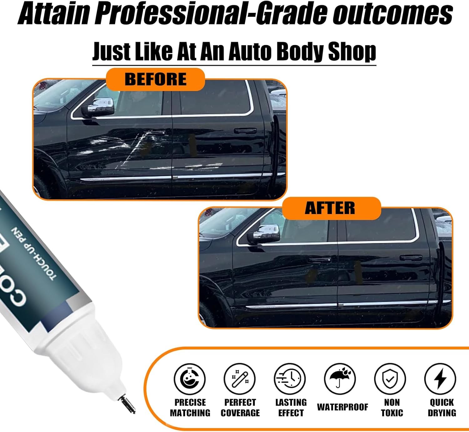 Diamond Black Crystal Pearl~Coat Touch Up Paint for Dodge Ram