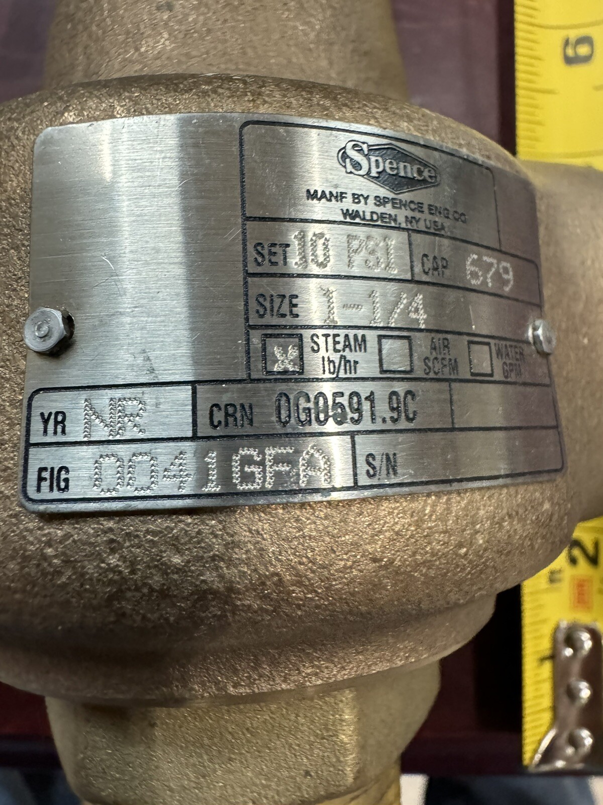 1.25 in x 2 in Steam Pressure Relief Valve Spence Engineering