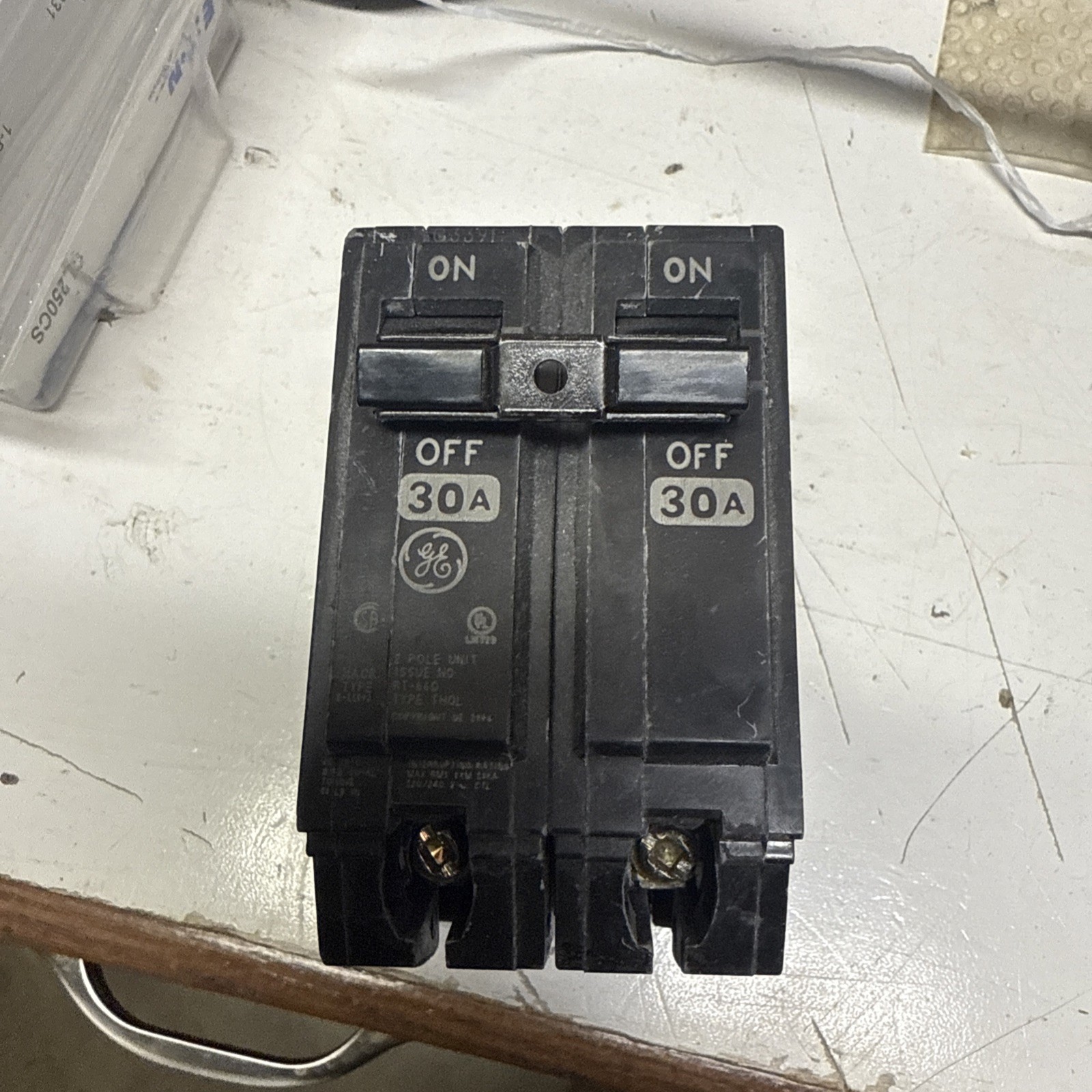 General Electric THQB2130 Circuit Breaker 30A 240V 2P THQB 30 Amp Bolt On Used