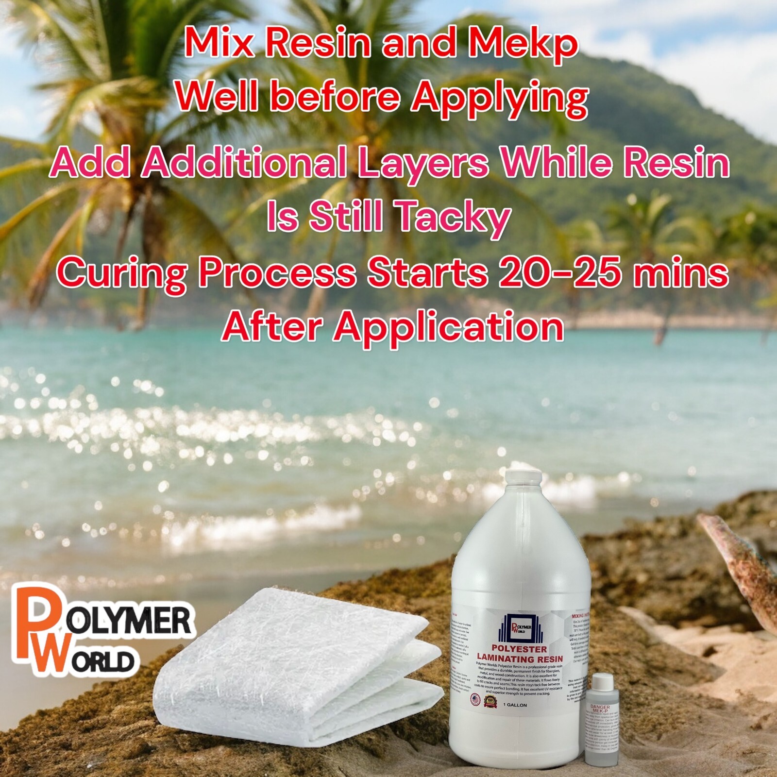 Polymer World Polyester Resin 4 Gallons For Boats RV’s Canoes Fiberglass Autos