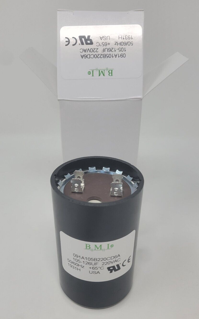 NEW B.M.I. BMI Barker Microfarads 105-126 uf Motor Start Capacitor Franklin Pump