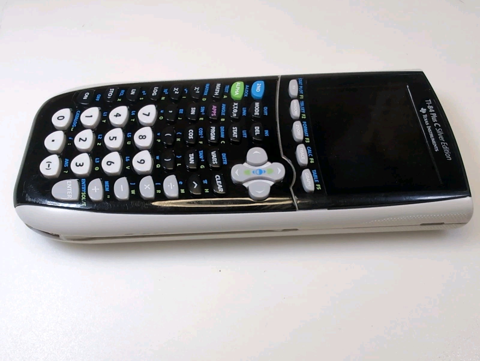 TI-84 Plus C Silver Edition Graphing Calculator -TESTED W/ USB Cable And Case