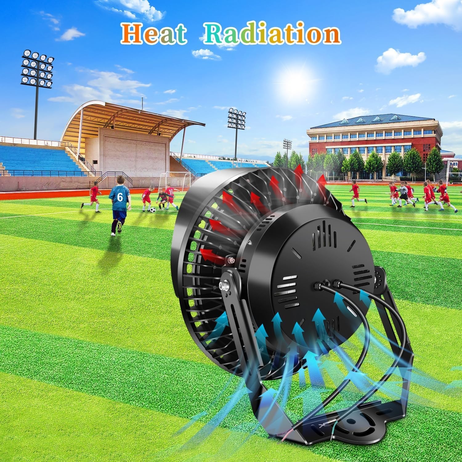 800W Dimmable LED Stadium Farm Arena Light IP66 Round Commercial Flood Light