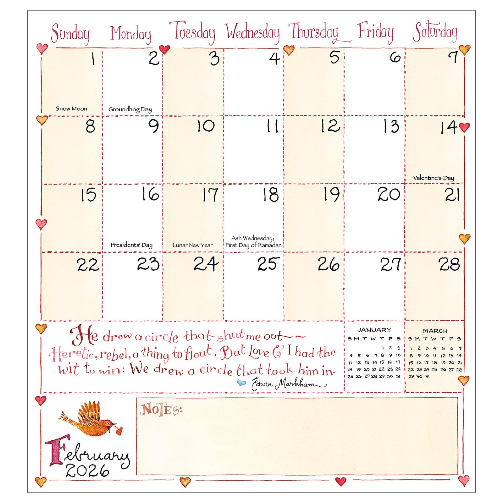 TF Publishing 2026-2027 Susan Branch Small Monthly Pocket Planner with 2 Page La