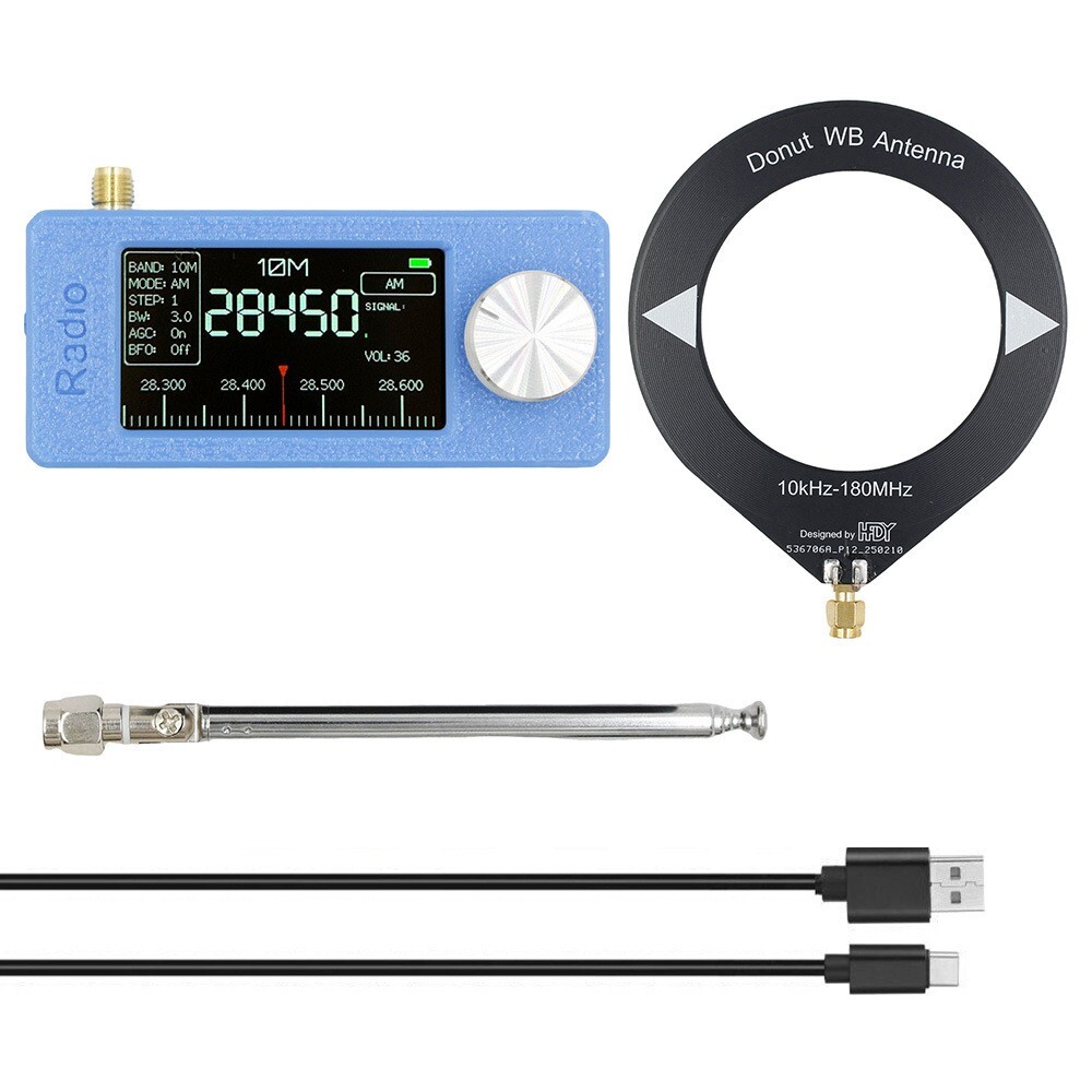 SI4732 Portable Radio 0.5-108MHz LSB USB Mini Pocket Radio 1.9-inch IPS Display