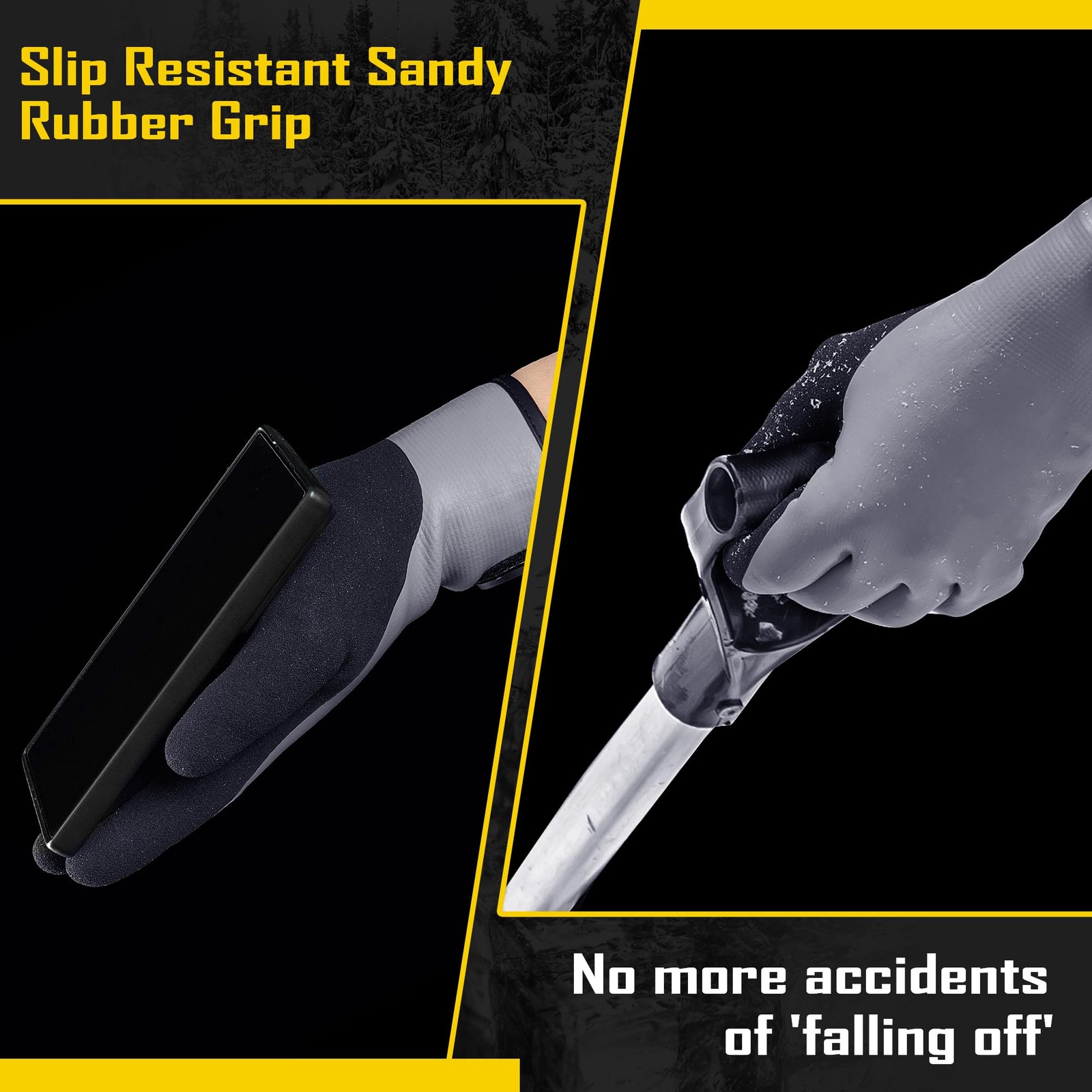 COOLJOB 100% Waterproof Winter Freezer Gloves for Working Medium, Dark Gray