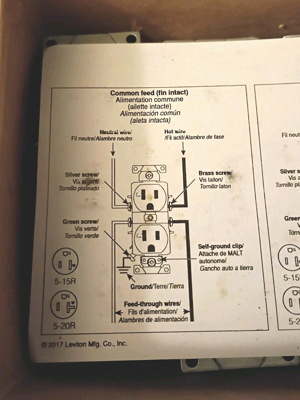 Box of 10 Leviton 5362-S1W 20A-125V Half Controlled Receptacle Industrial Grade