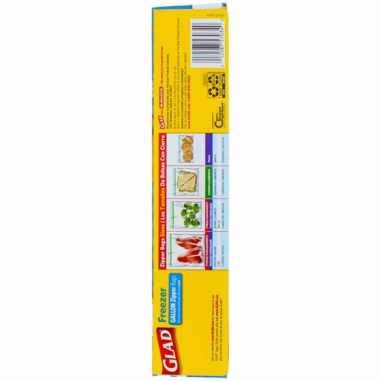 Glad Zipper Freezer Bags, Gallon Size, 15 ct