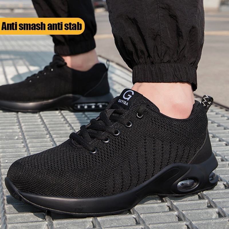 Safety Shoes Steel Toe Top Puncture Proof Work Sneakers for Men Slip Resistant