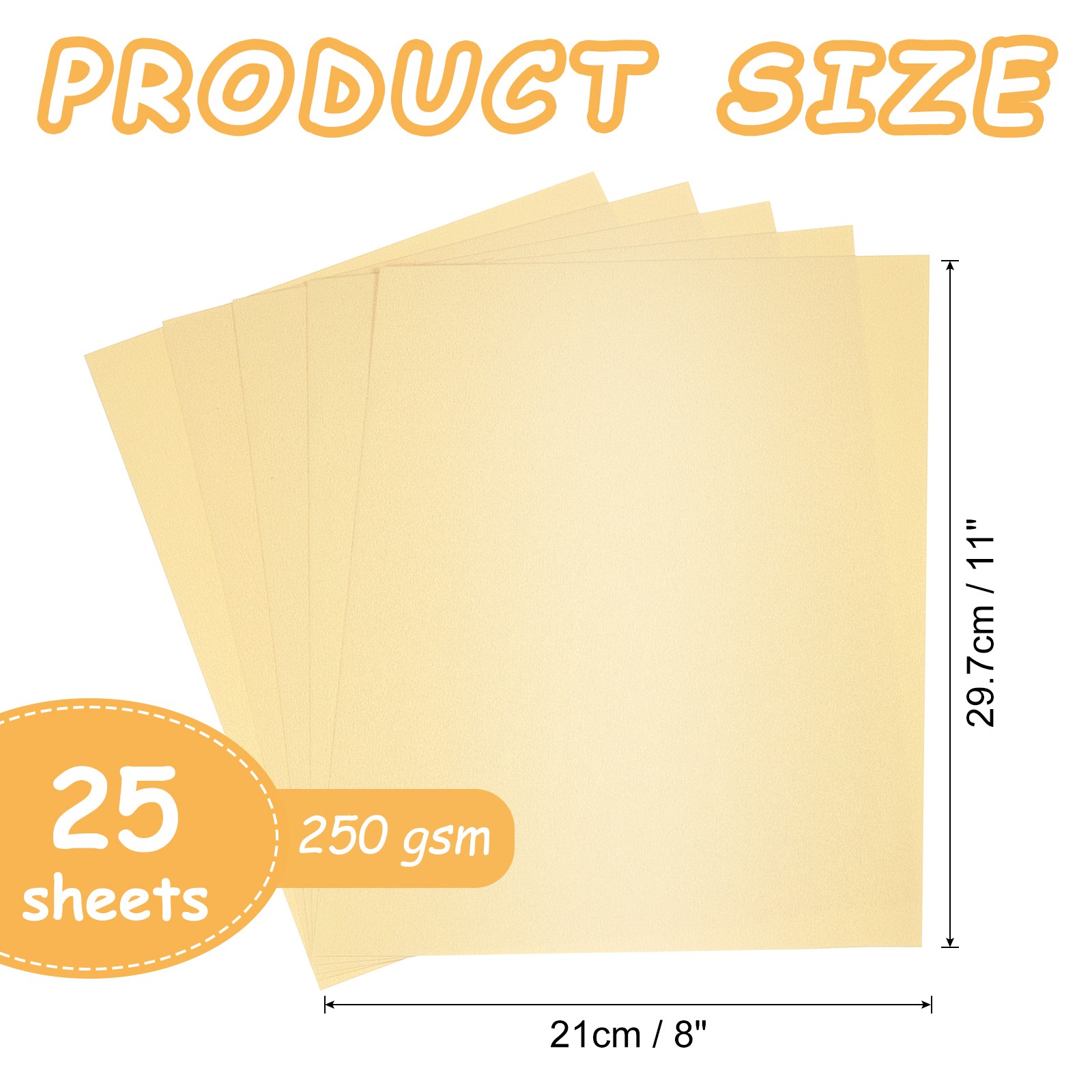 25 Pcs Shimmer Cardstock Paper, 8 x 11 Inch White Gold Shimmer Paper Sheets
