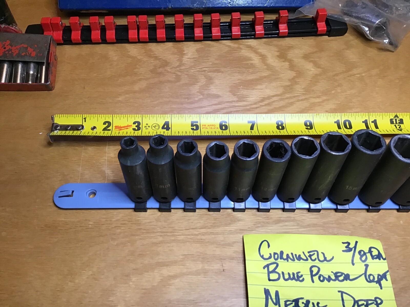 Cornwell Tools 3/8 Dr 6 Pt Metric Deep Impact Set 13 pcs Sizes 7-19 mm No Rail