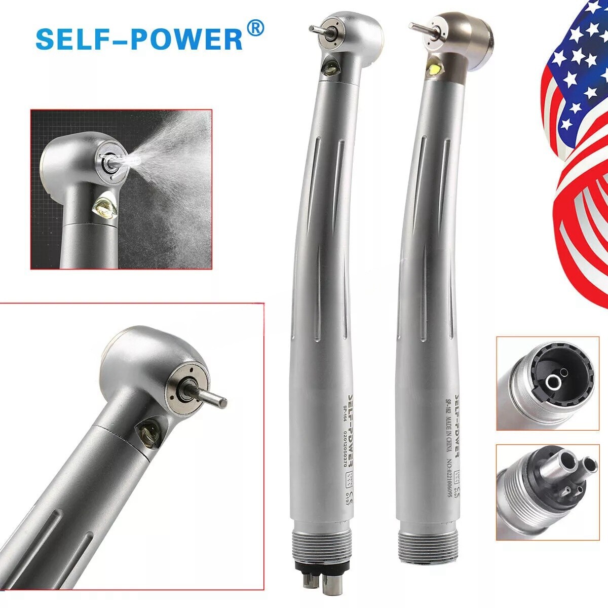 Factory Price Dental LED High Speed Handpiece 3 Water Spray 2 4 Hole Air Turbine