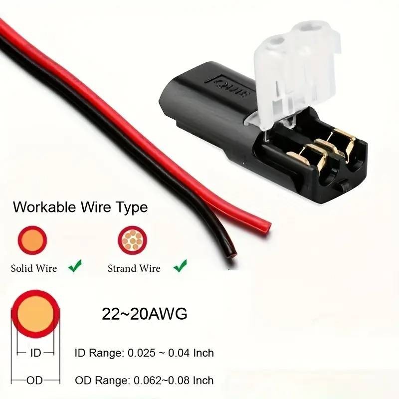 10~100pcs Double-Wire Plug-in Connector,Cable Clamp with Locking Buckle,AWG18-22