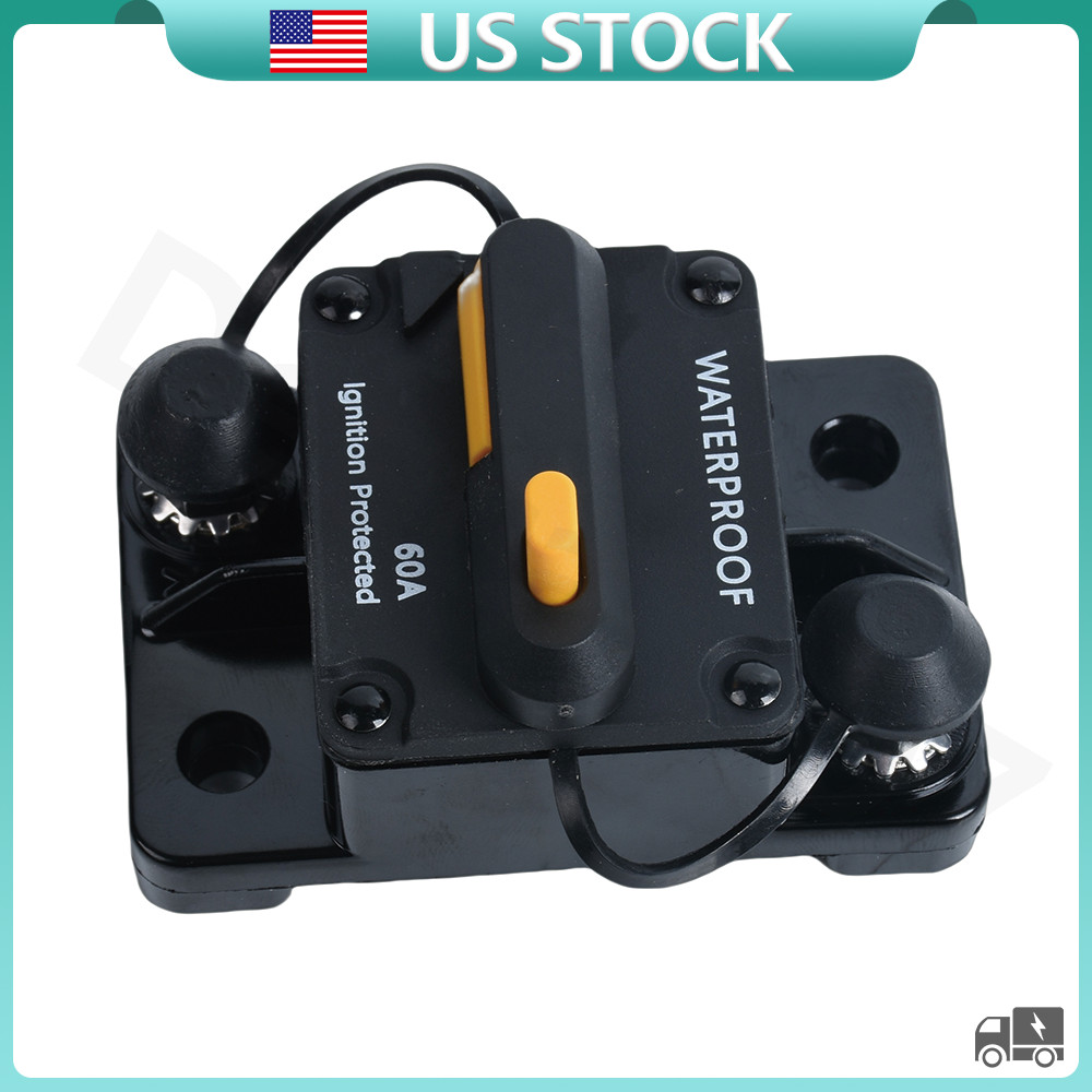 Waterproof Circuit Breaker Auto/Marine/Solar 12-48V DC Manual Reset 30A-300A Amp