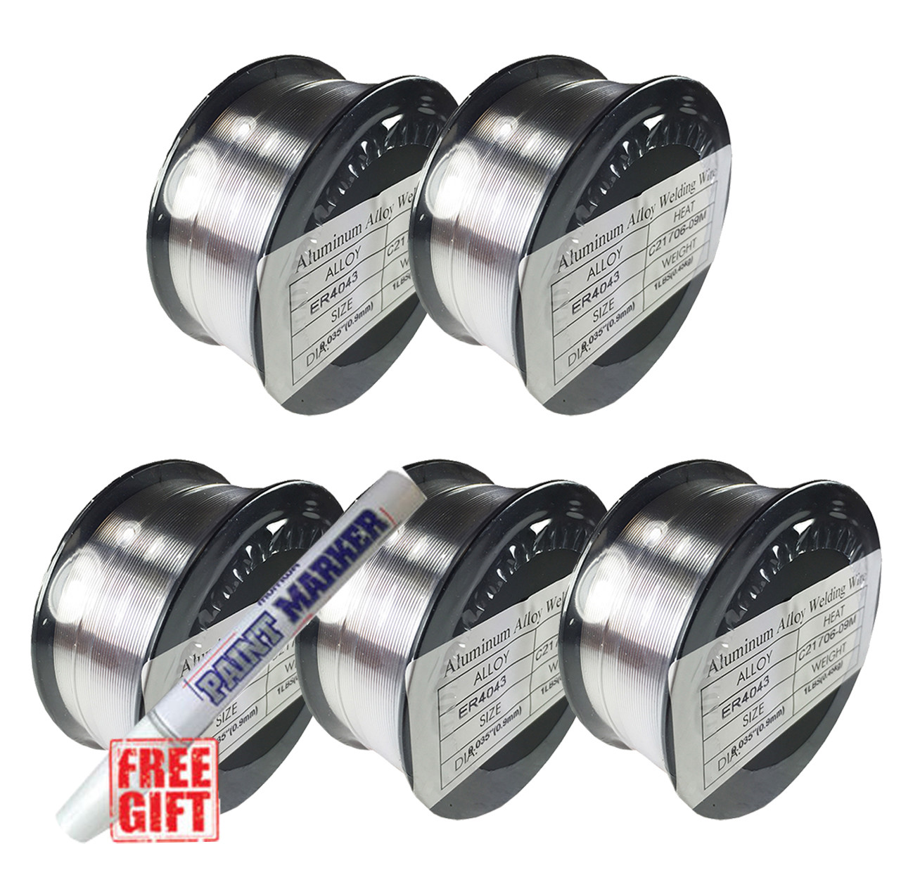5 x 1 LB Aluminum 4043 MIG Welding Wire ER4043 .035″ (0.9mm) 1 LB | 5 PK