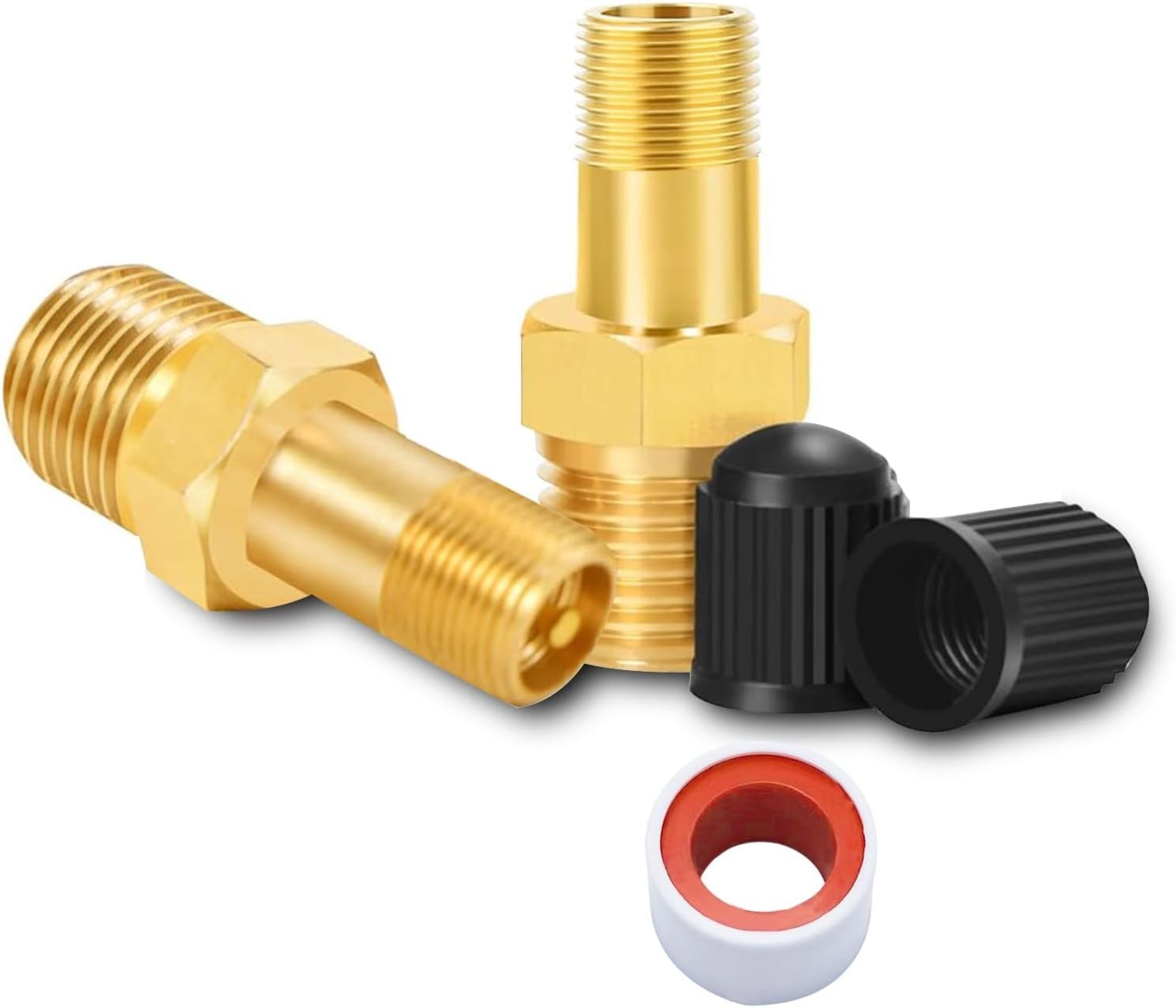 Versatile 1/8″ NPT Tank Valve – Brass Construction with Schrader Design (2-Pack)