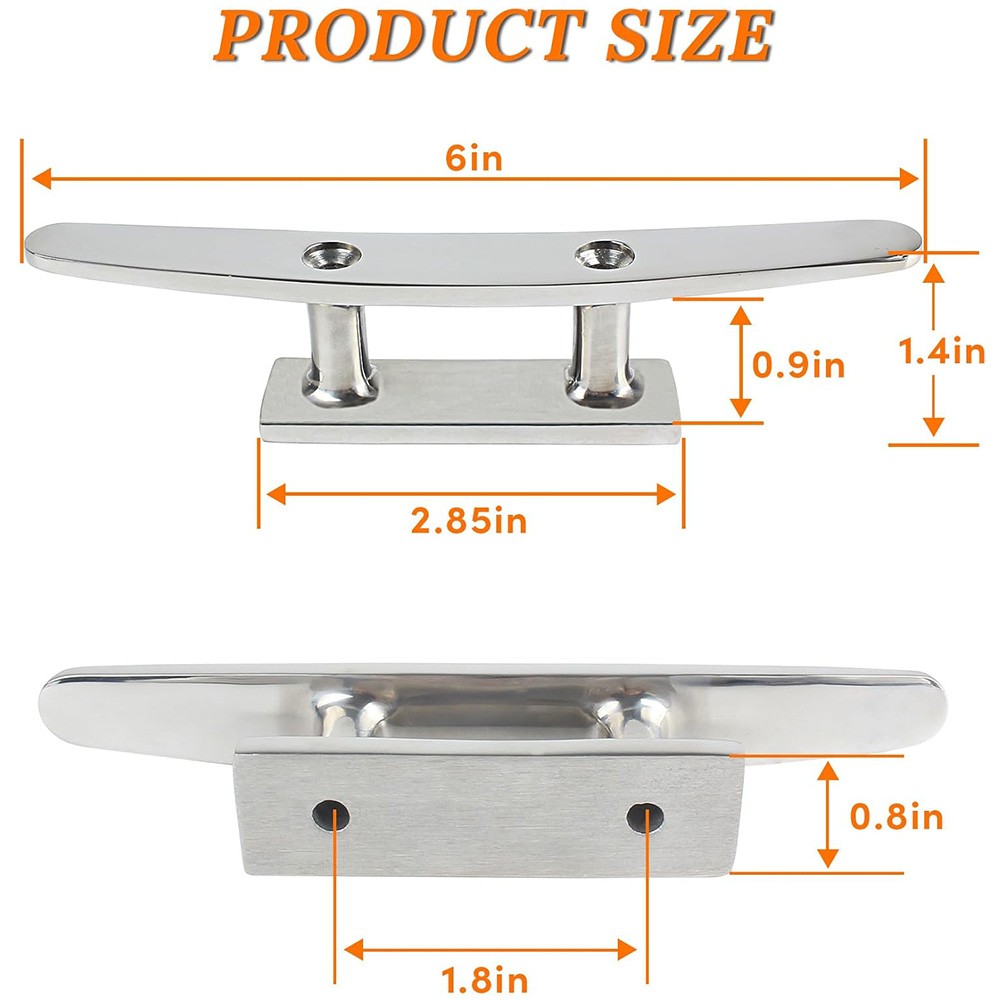 4/5/6/8/10 IN Boat Cleat Open Base 316 SS Deck Cleat Boat Dock Cleat Rope Cleat