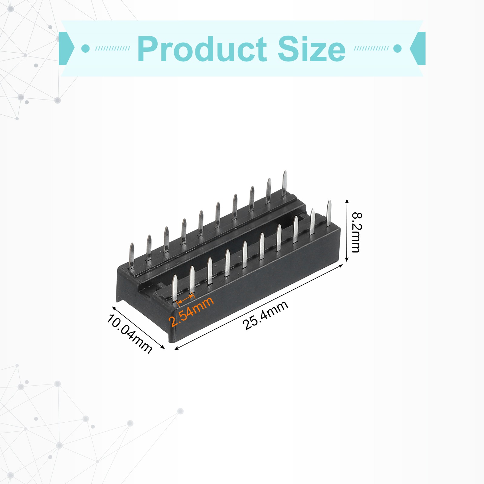 24Pcs DIP IC Chip Socket Adapter Narrow 20 Pin 2.54mm/0.1 inch Pitch