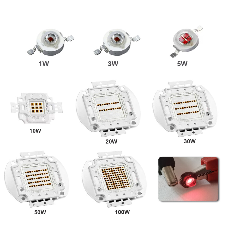740nm 850nm 940nm High Power Smd Ir Led Chip 3W 5W 10W 20W 30W 50W 100W COB Bead