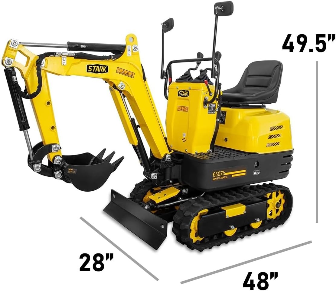 Stark USA 10HP Mini Excavator Hydraulic Digger 306cc Gas Engine Tracked Crawler