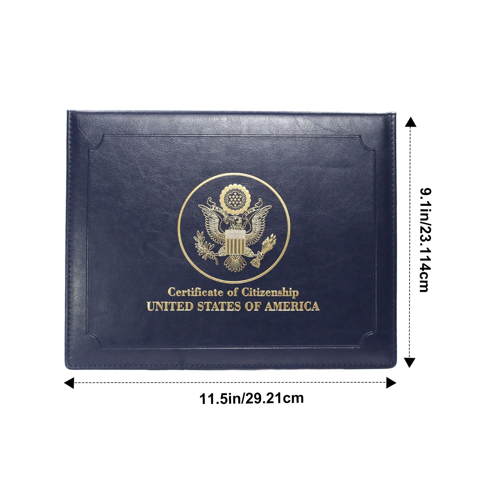 US Citizenship Certificate Holder Naturalization Padded Leatherette Cover