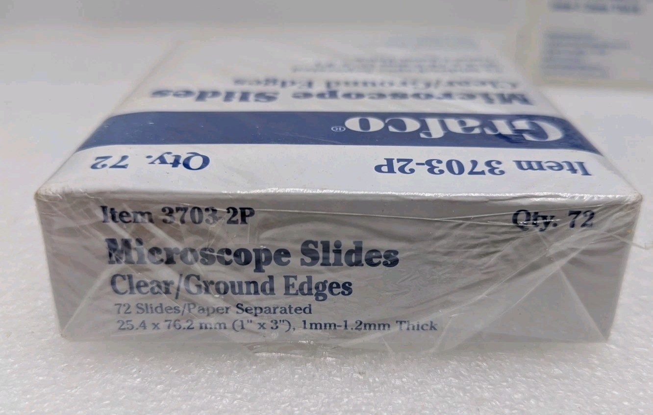Grafco Microscope Slides 2 Boxes 72 & 60+ Paper Separated 25mmx75mm 3703-2P