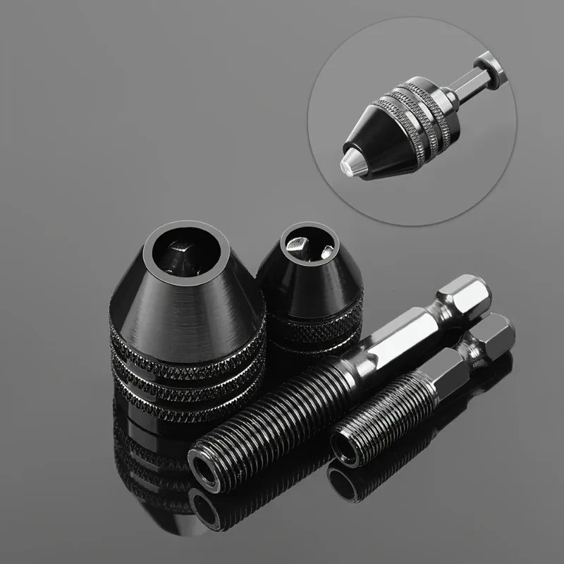 Mini ( 0.3mm to 3.6mm) Keyless Drill Chuck with 1/4″ Hex Shank Adapter – J016