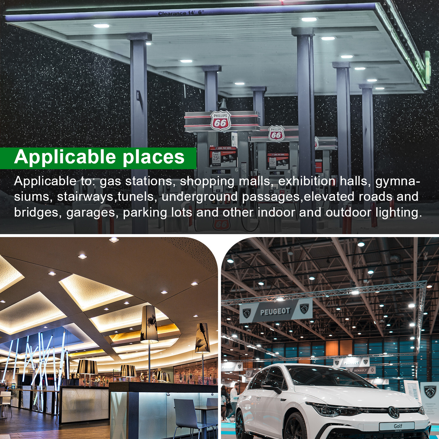150W LED Canopy Light Parking Lot Gas Station Lamp IP65 21000LM Lights 5700k