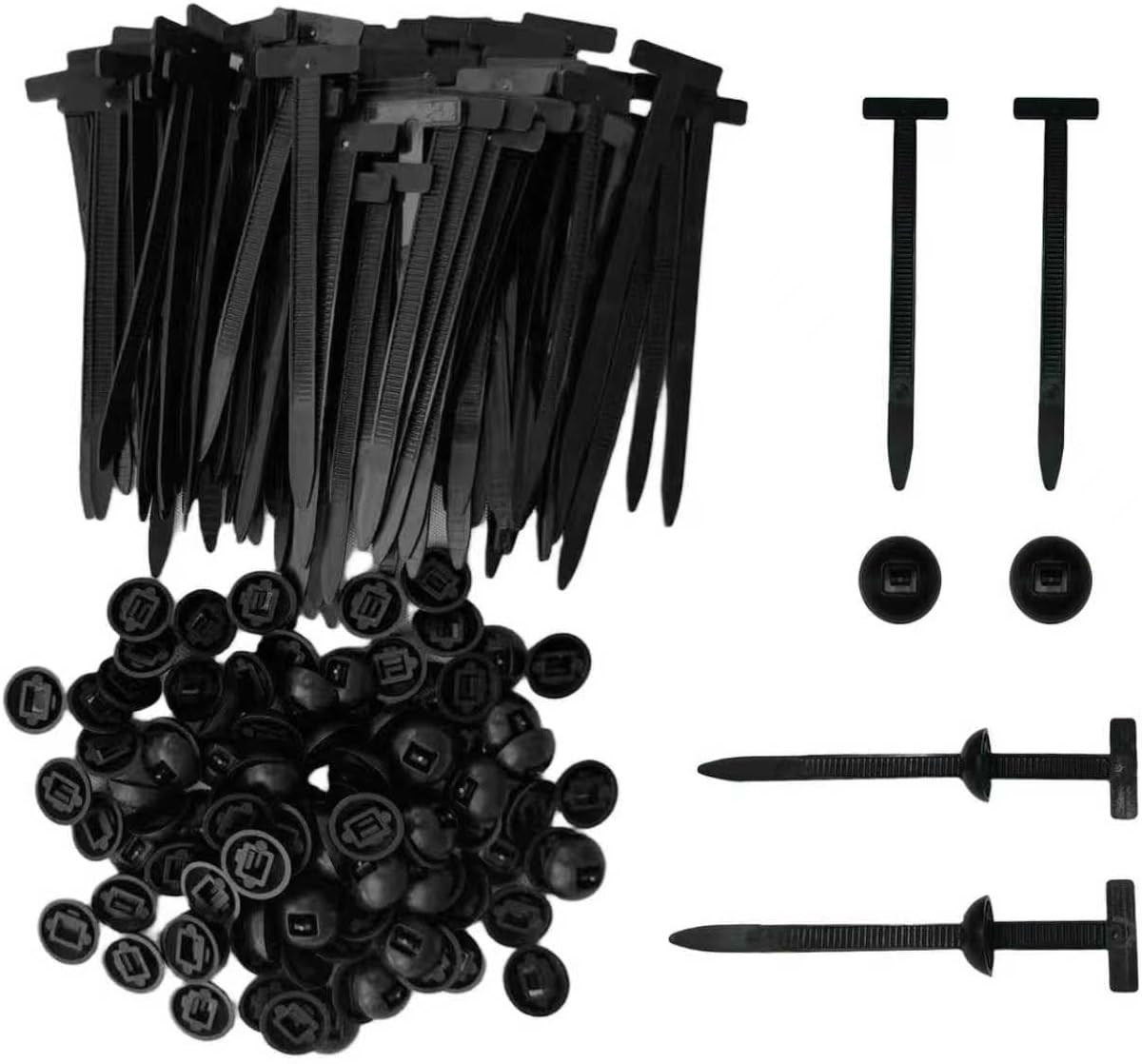 100Pcs Nylon Cable Ties Car Zip Tie Clips Bumper Fender Trim Engine Fasteners