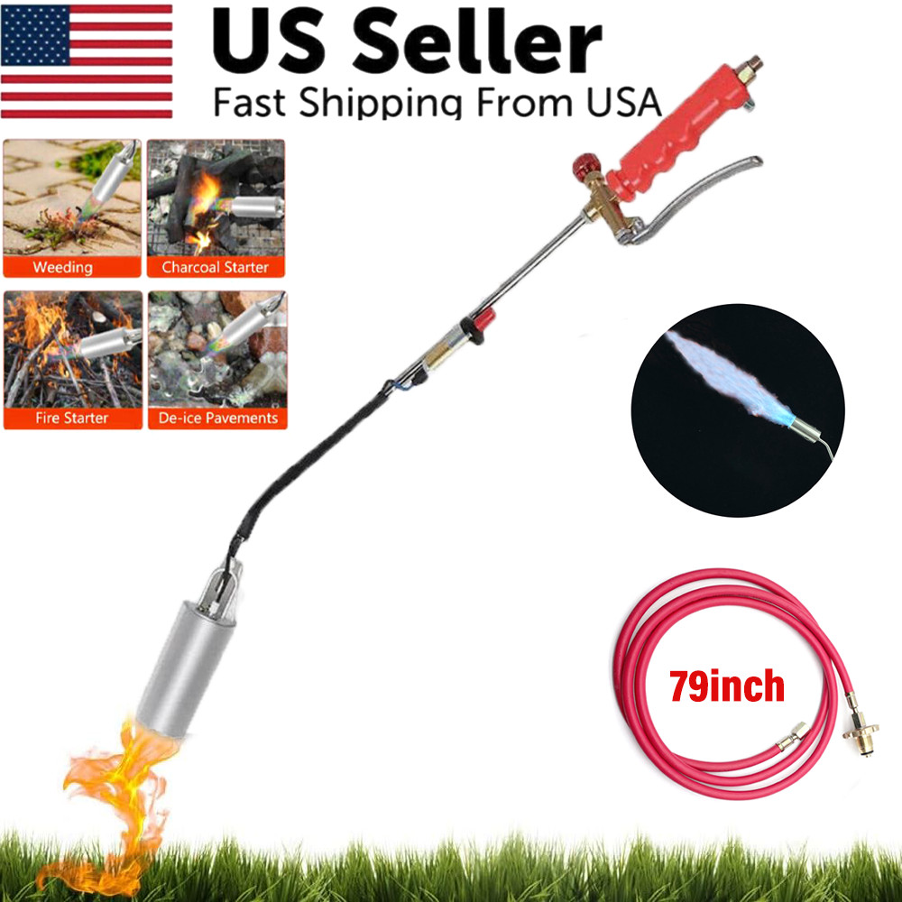 Portable Propane Torch Weed Burner Ice Snow Melter Outdoor Flame Thrower w/ Hose