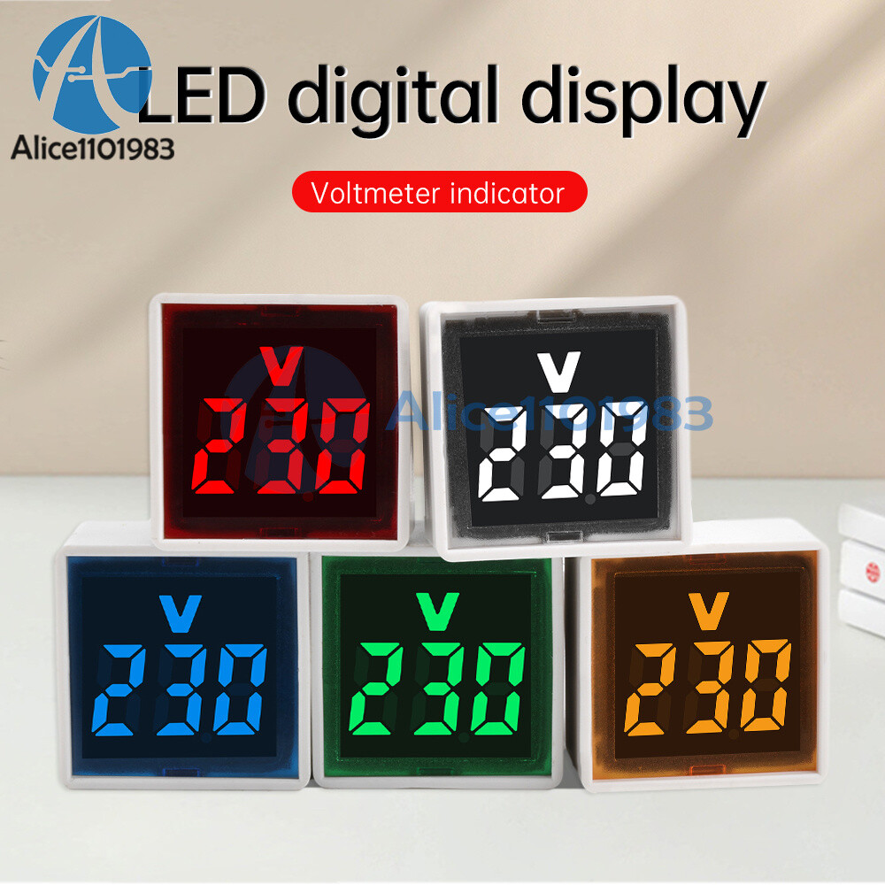 10pcs AC 220V EU Plug LED Digital AC Voltmeter Indicator Voltage Meter 50~500V