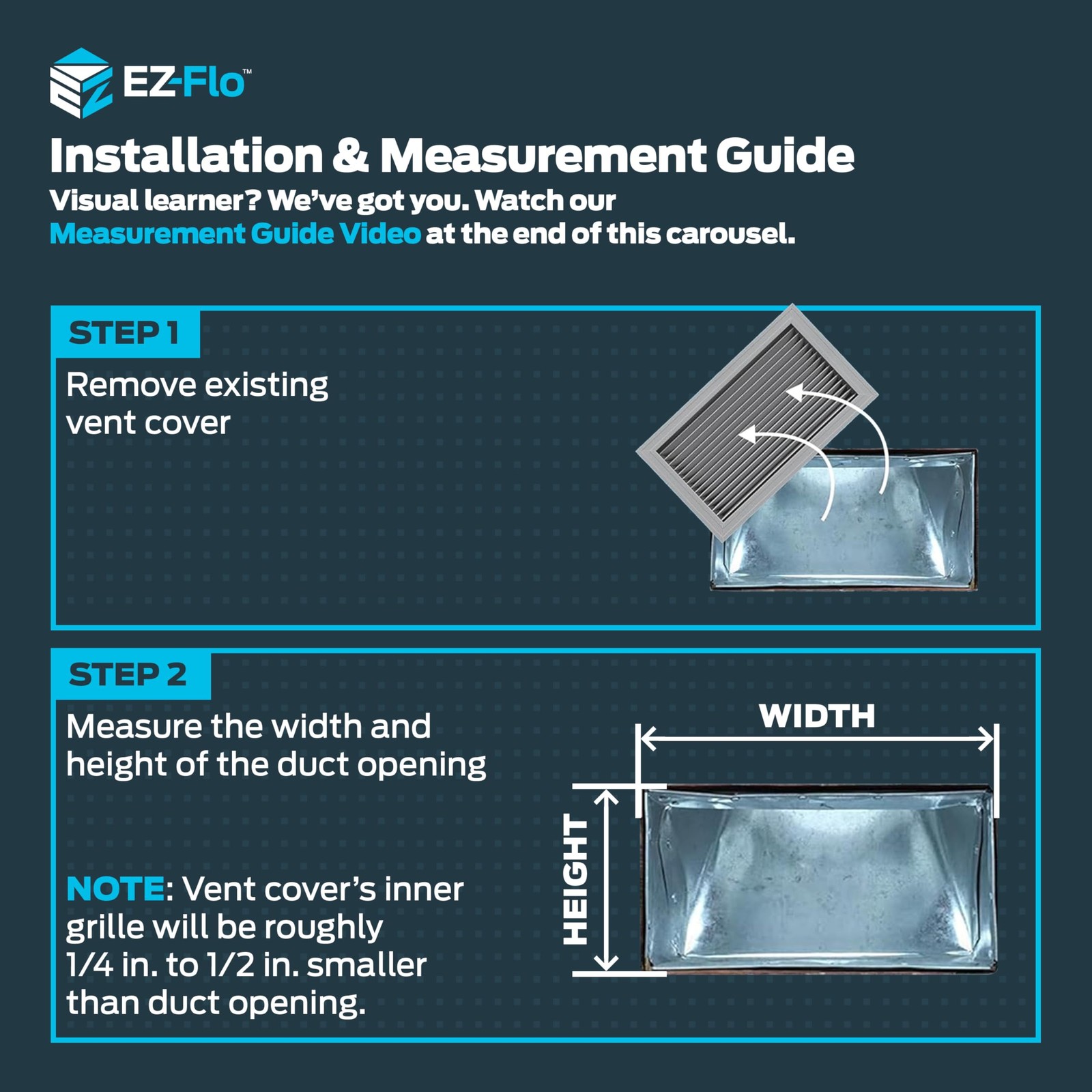 EZ-FLO 12 x 6 Inch (Duct Opening) Air Vent Cover for 12 in. x 6 in., White