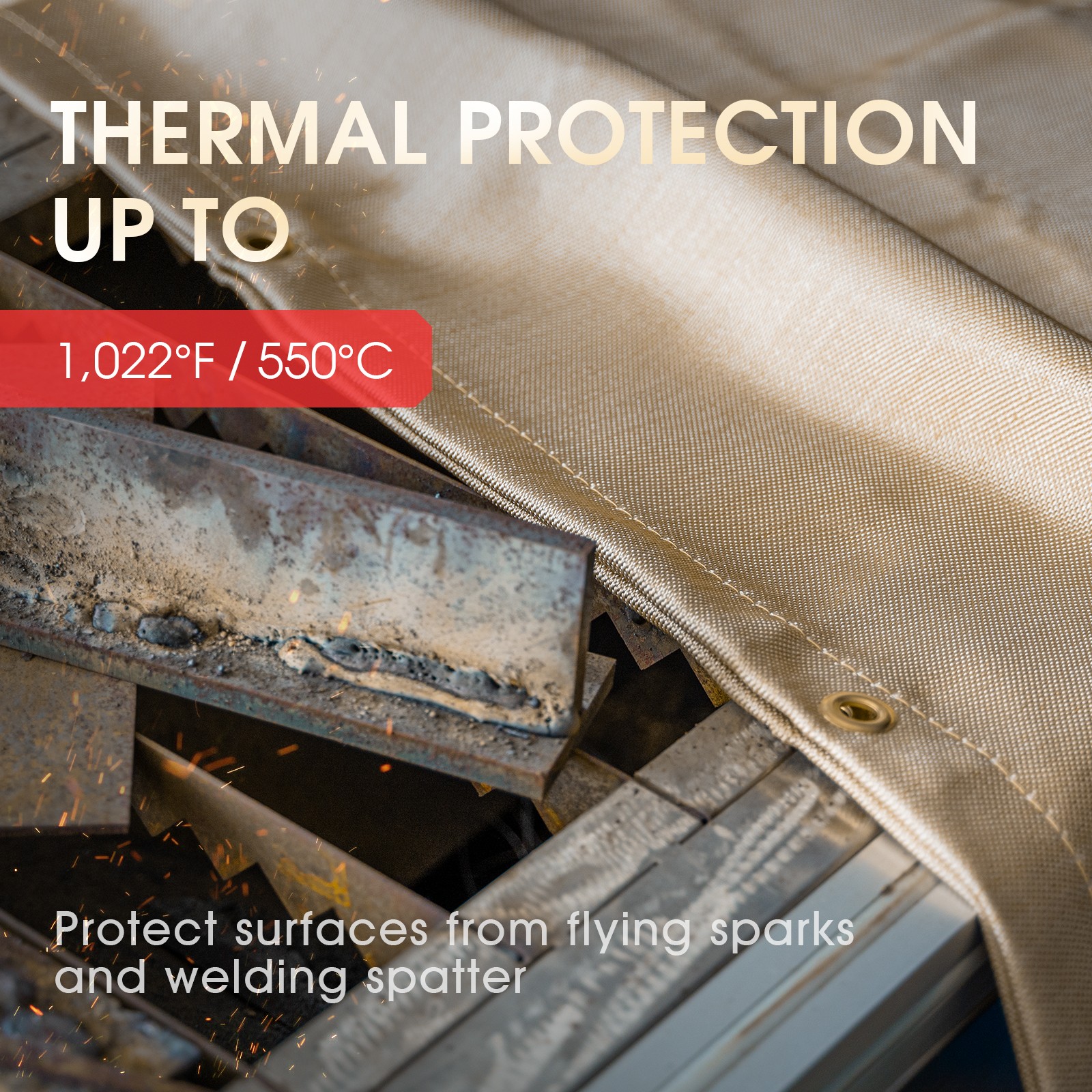 4 x 6ft / 6 x 8ft Heavy Duty Fiberglass Welding Blanket, 1/3”(8mm)Thickened Weld