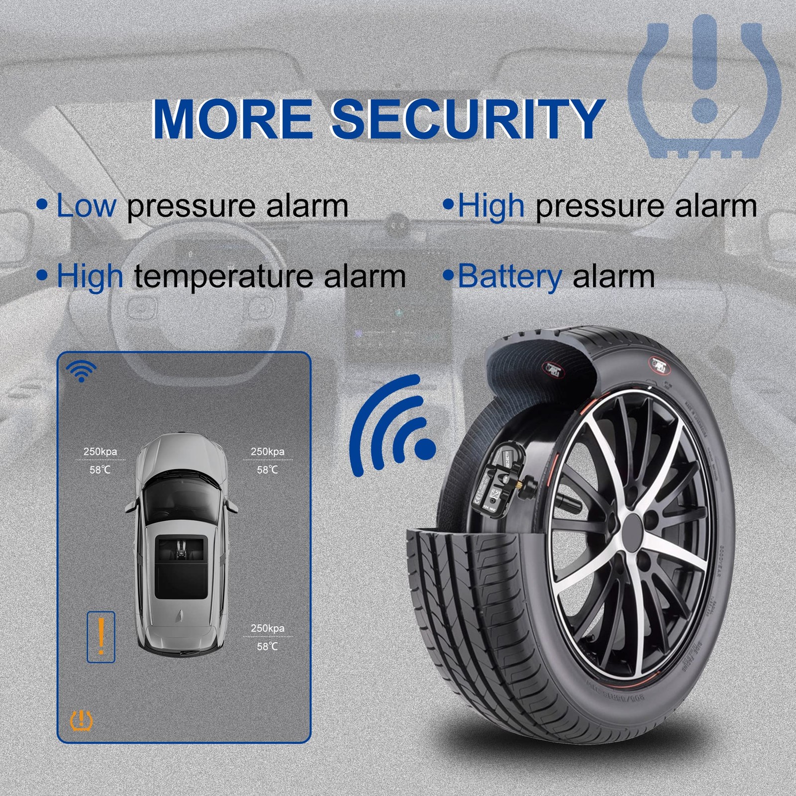 433Mhz Tire Pressure Monitor Sensors 2014-2022 RAM Jeep Cherokee Replacement