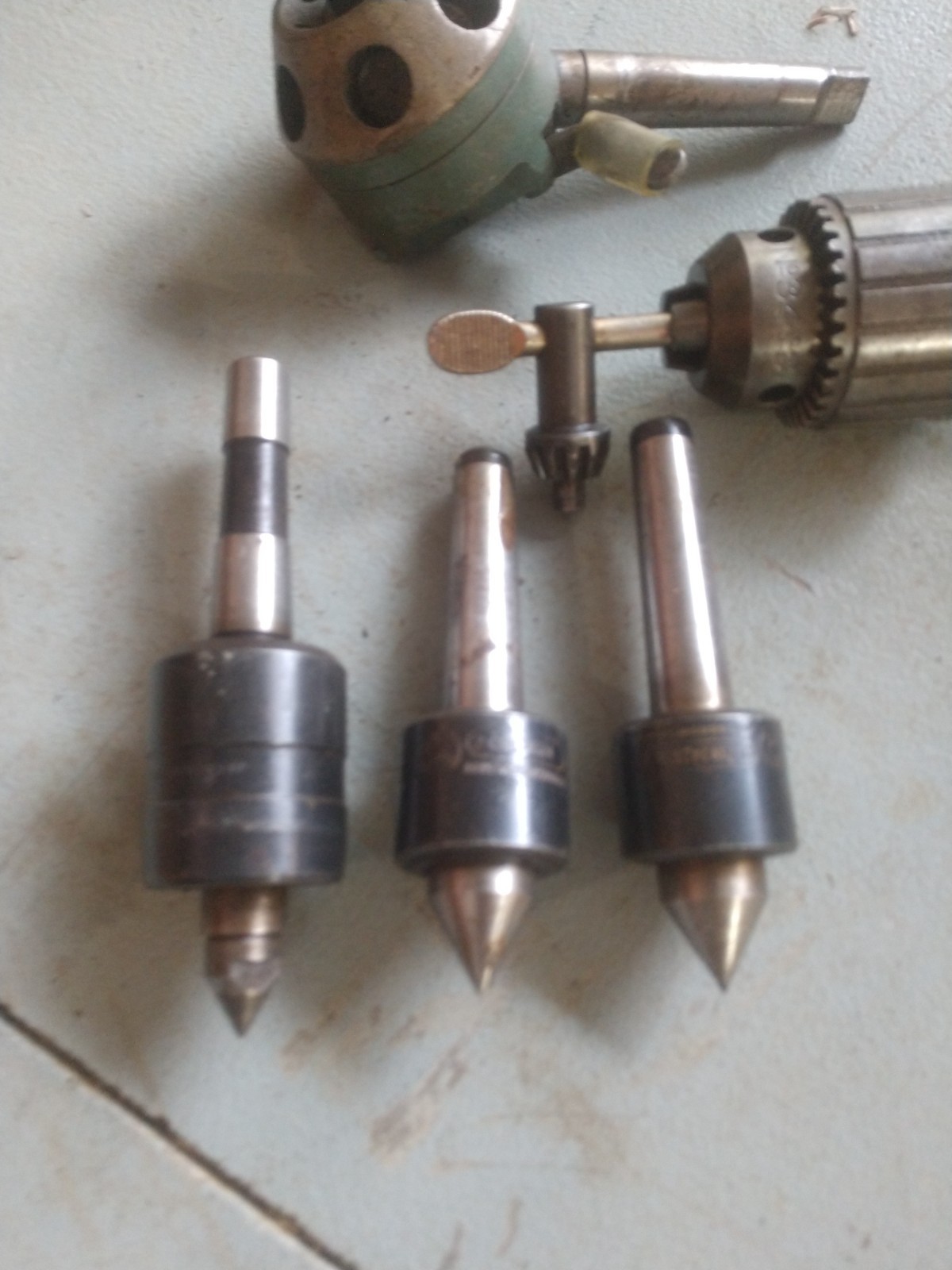 Lot of Live centers Jacobs Chuck turret tailstock MT2 Lathe South bend Atlas