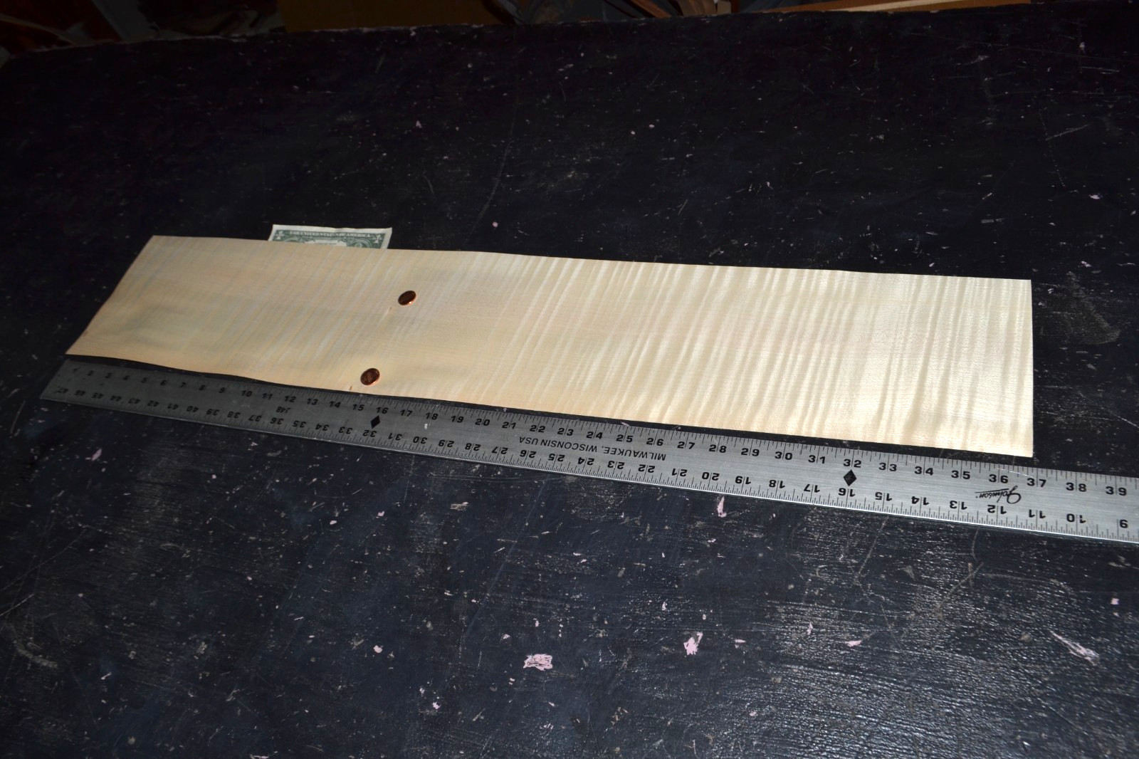 Tiger Maple Raw Wood Veneer Sheet 6.5 x 36 inches 1/42nd 35137-85
