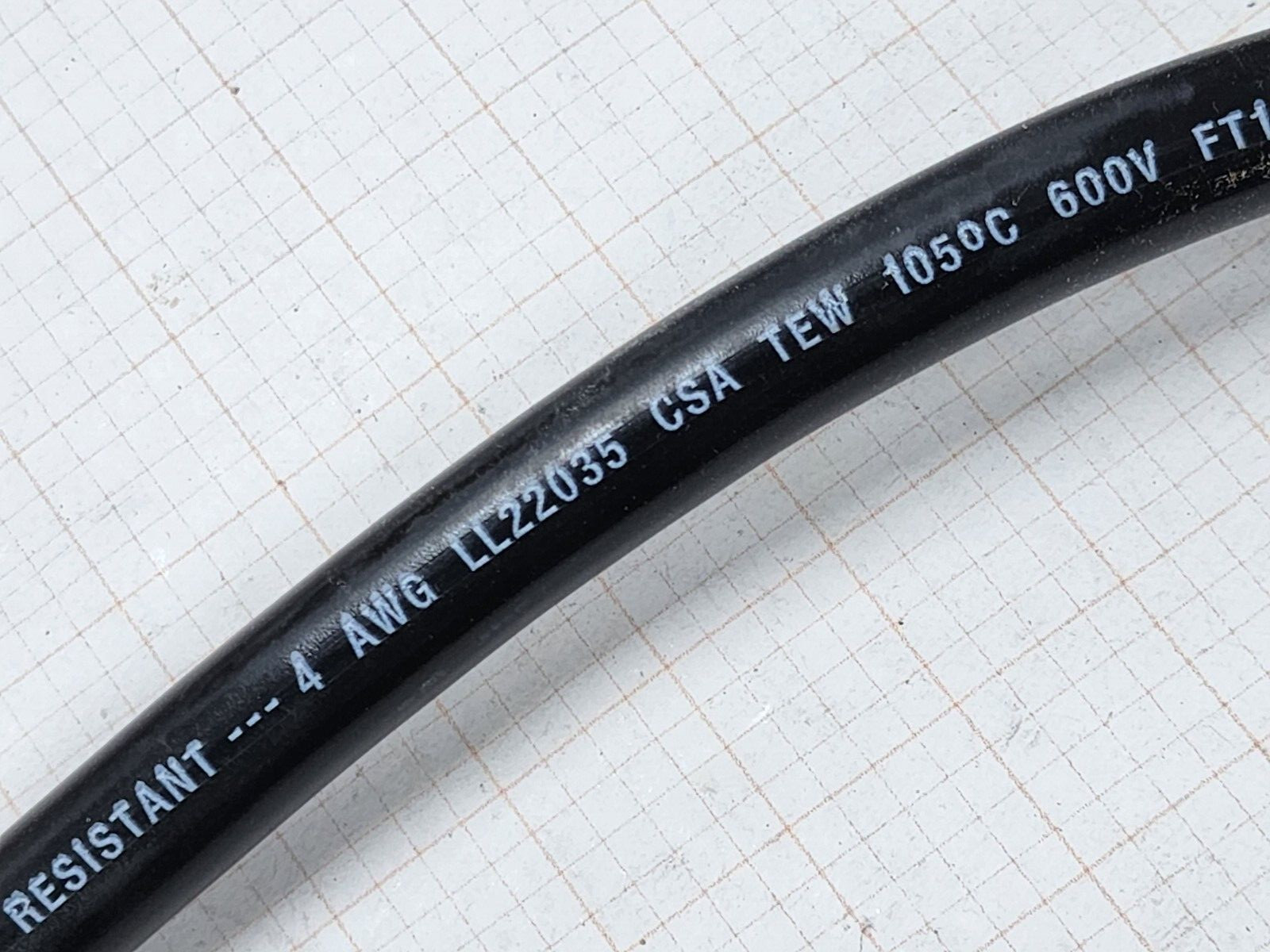 Ancor #4awg Marine Grade Tinned Copper Boat Cable BC-5W2 UL-1426 Black /10ft