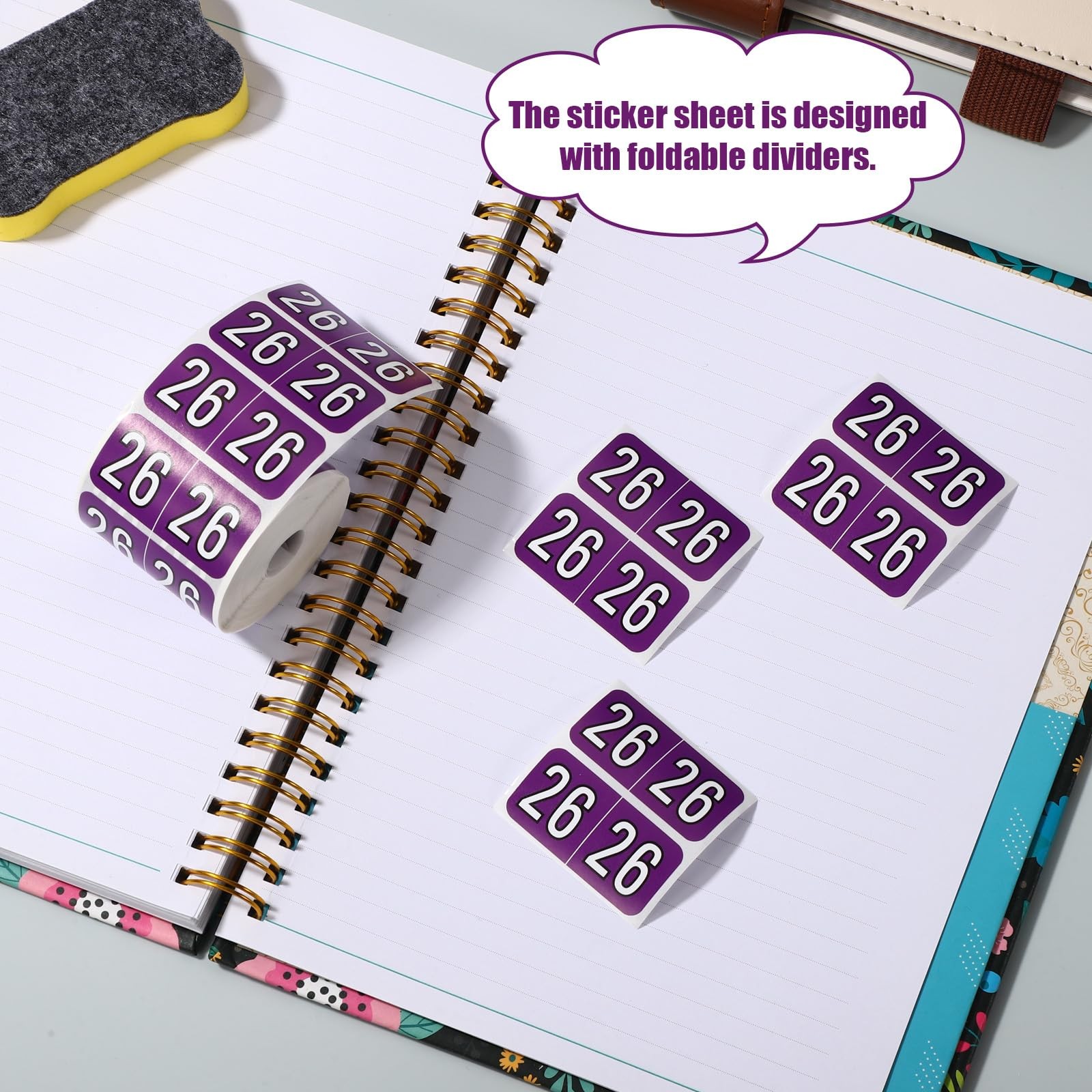 500pcs 2026 Year Stickers, 3/4×1-1/2 Inch 0.75×1.5in/1.9×3.8cm, Dark Purple
