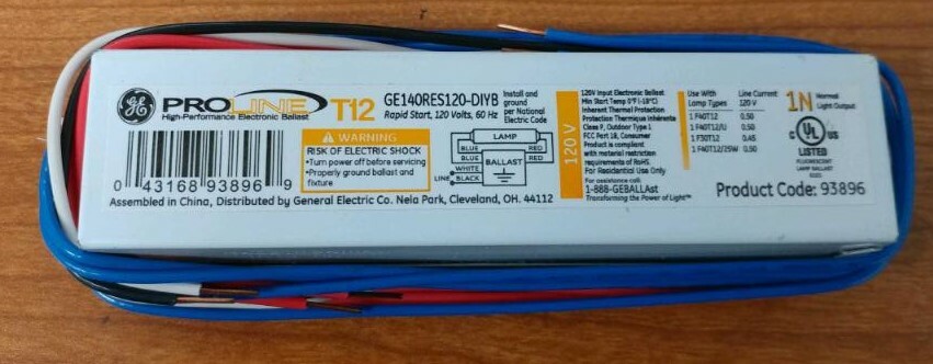 Ge 93896 ProLine T12 1 bulb Residential/Commercial Fluorescent Light Ballast