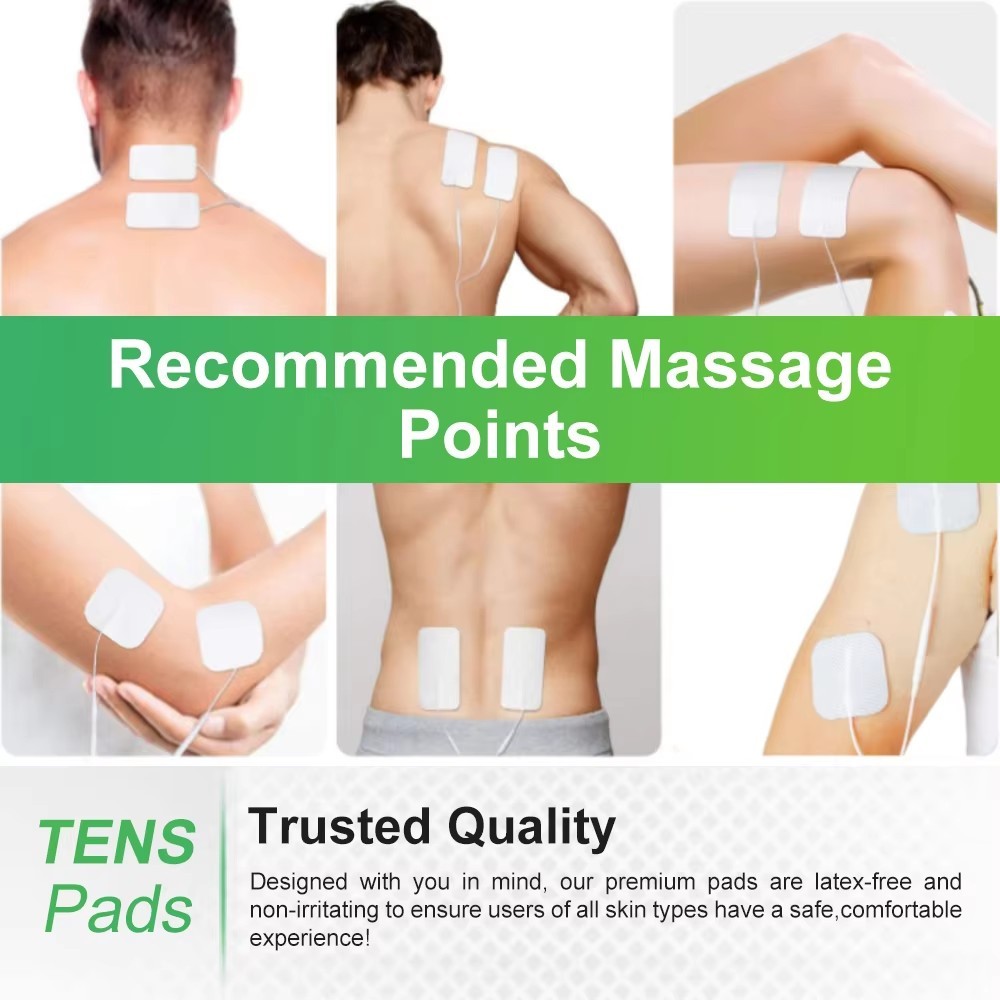 20-80 Pcs TENS Electrode Pads 2×2″ Snap-On Reusable Pads for EMS TENs US Seller