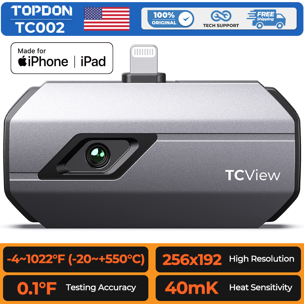 TOPDON TC002 LT Pro-Grade Thermal Imaging Camera for Smartphones (IOS Lightning)
