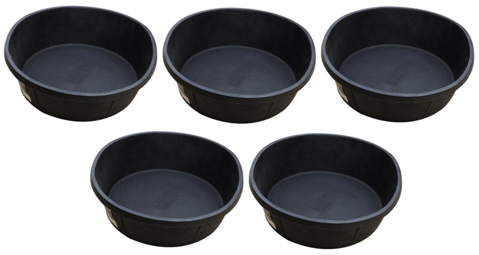 Rancher 8 qt 14.5″ x14.5″ x 4.5″ Black Rubber Hog Feed Pan 2 gal – Pack of 5