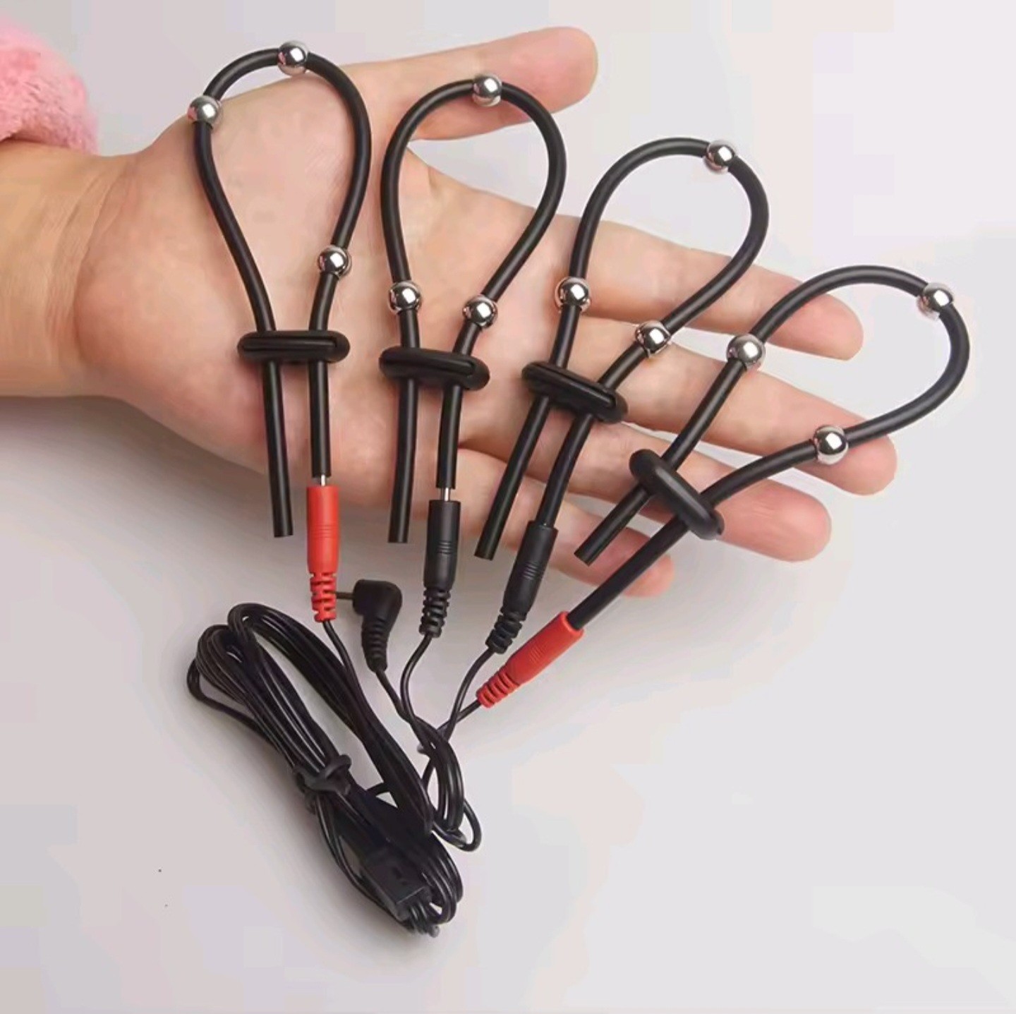 E Stim Electro Accessories Conductive Silicone Rubber Loops Cable Beads Adapter