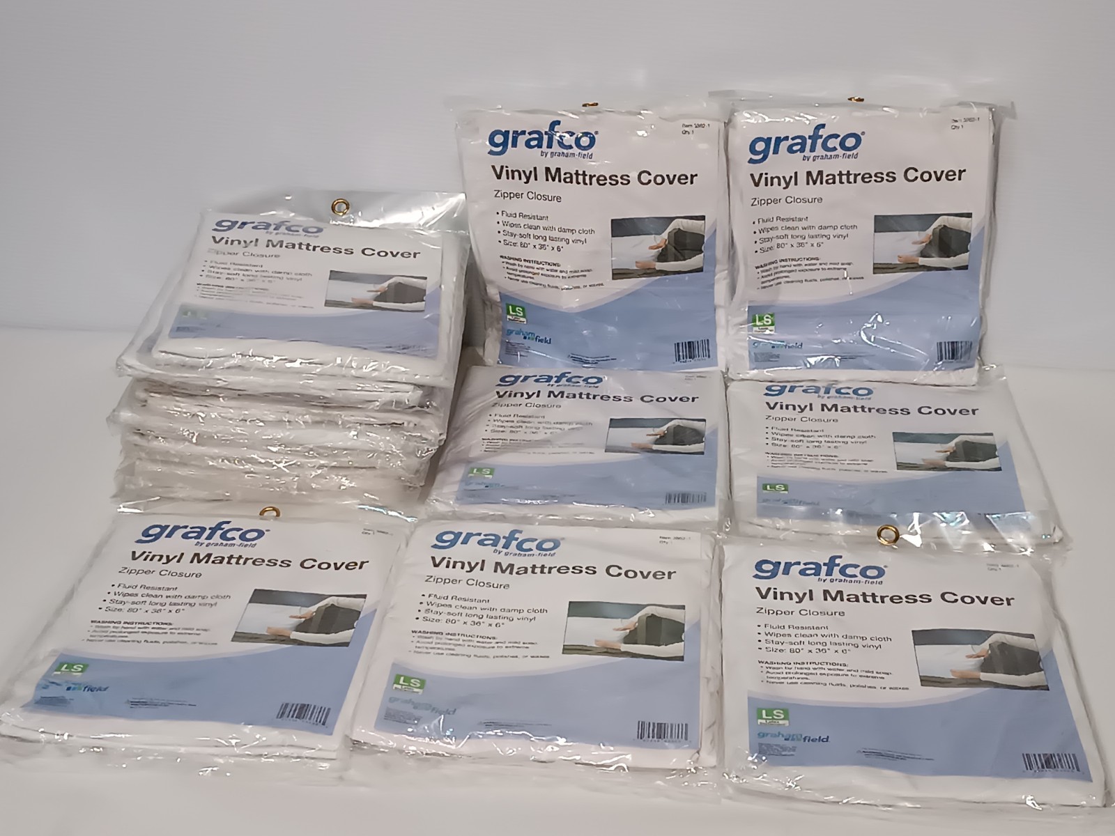 Graham-Field 3862-1 Grafco Vinyl Mattress Cover with Zipper Closure, 80″x36″x6″