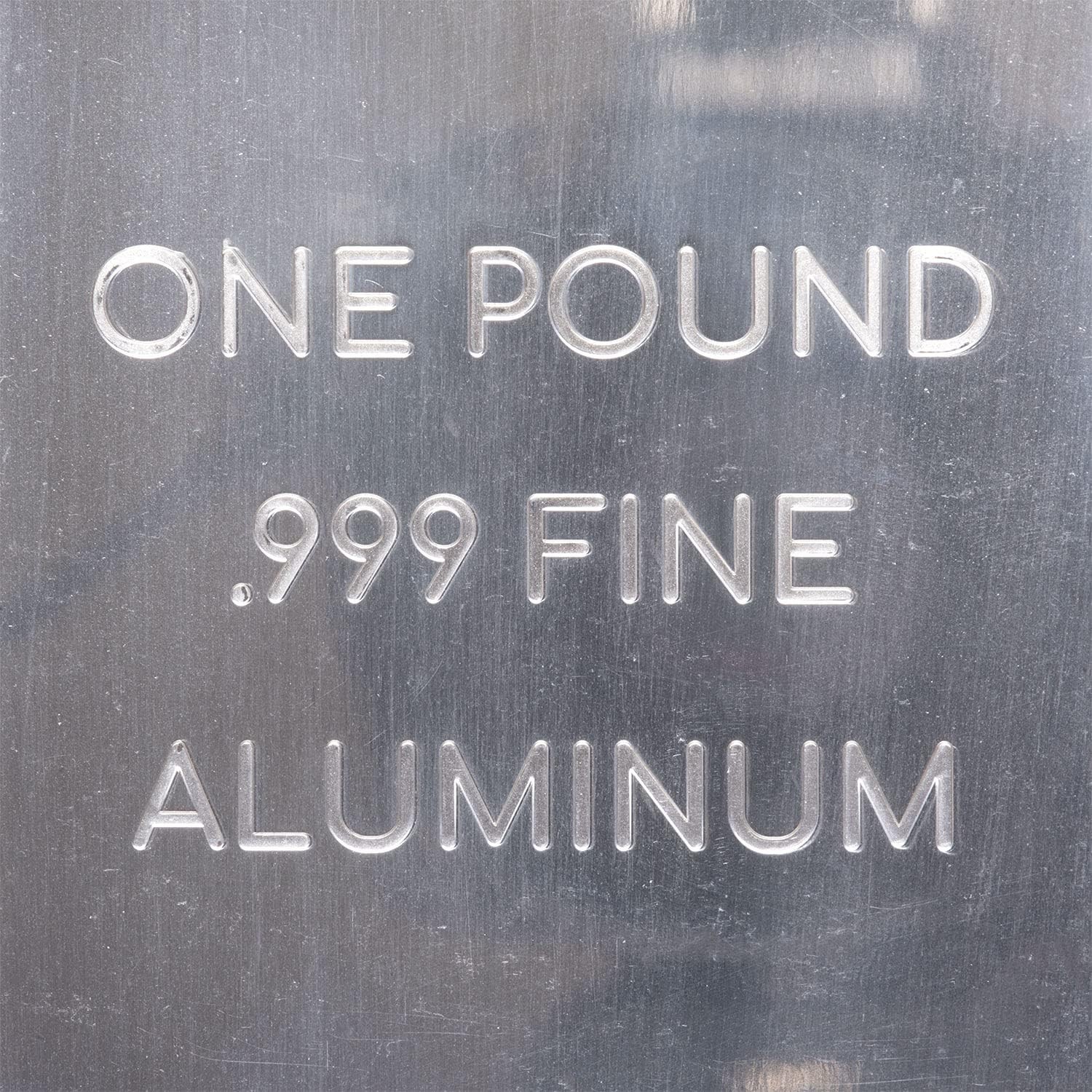 One Bar of 1 Pound (lb) Aluminum Bullion 6.5 x 2.5 x 0.5 inches, Silver