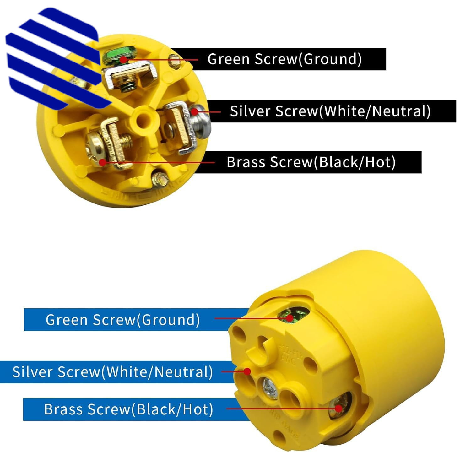 Electrical Replacement Plug & Connector Set Extension Cord Ends Male and Female