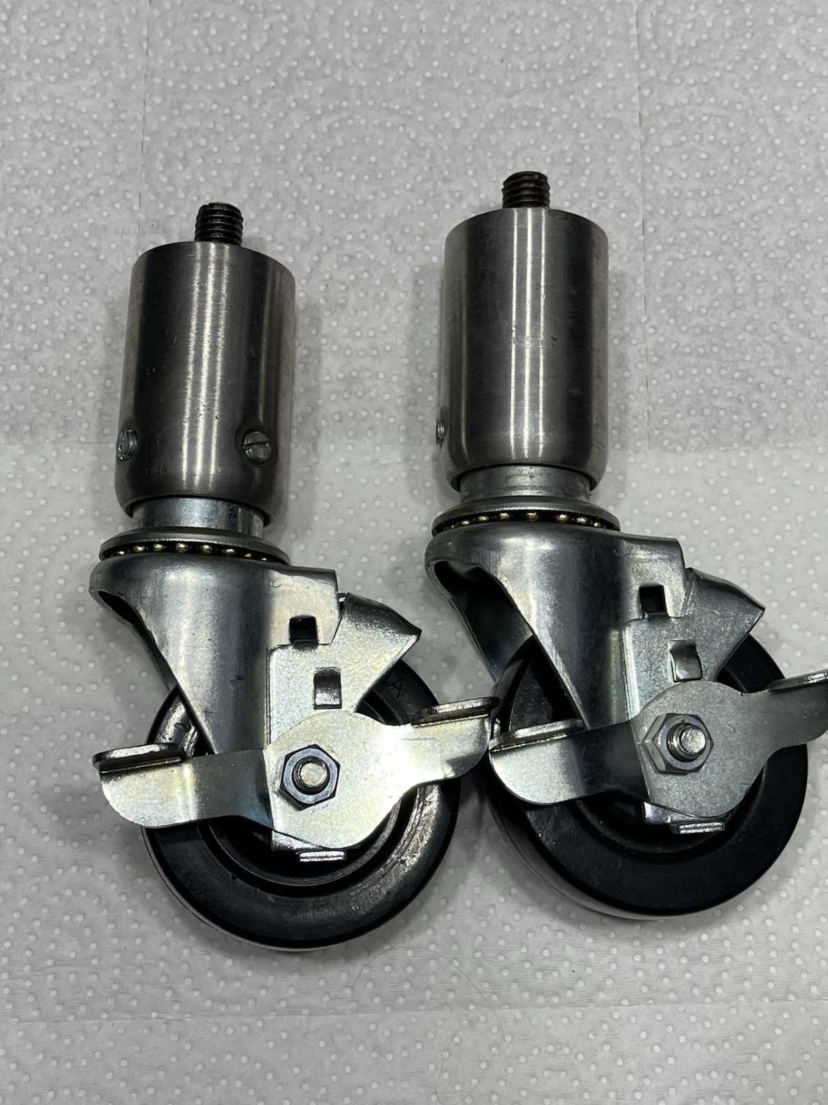 (2)- Unknown Brand Tall Casters, With Brakes