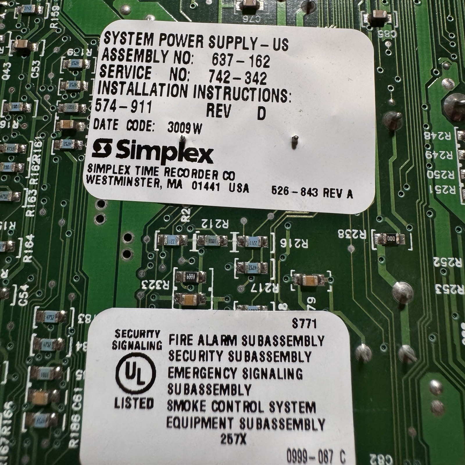 Simplex 566-071 4100-5111 4100U/ES System Power Supply SPS Board TESTED UPGRADED